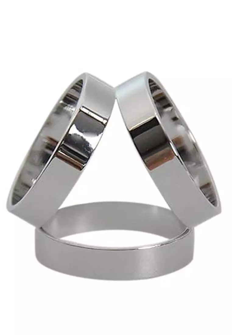 Women's Accessories Trio Hole Shaped Scarf Ring Buckle  Bros Wanita Silver