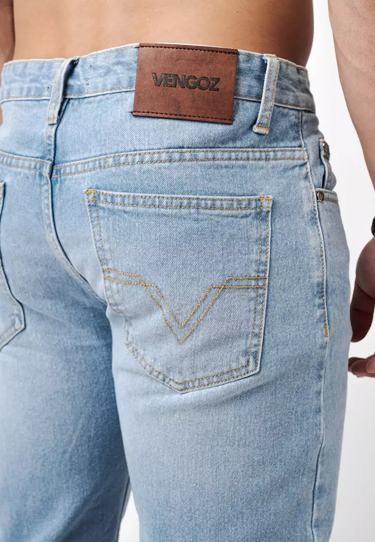 Tapered Fit Jeans Premium Light Blue Wash