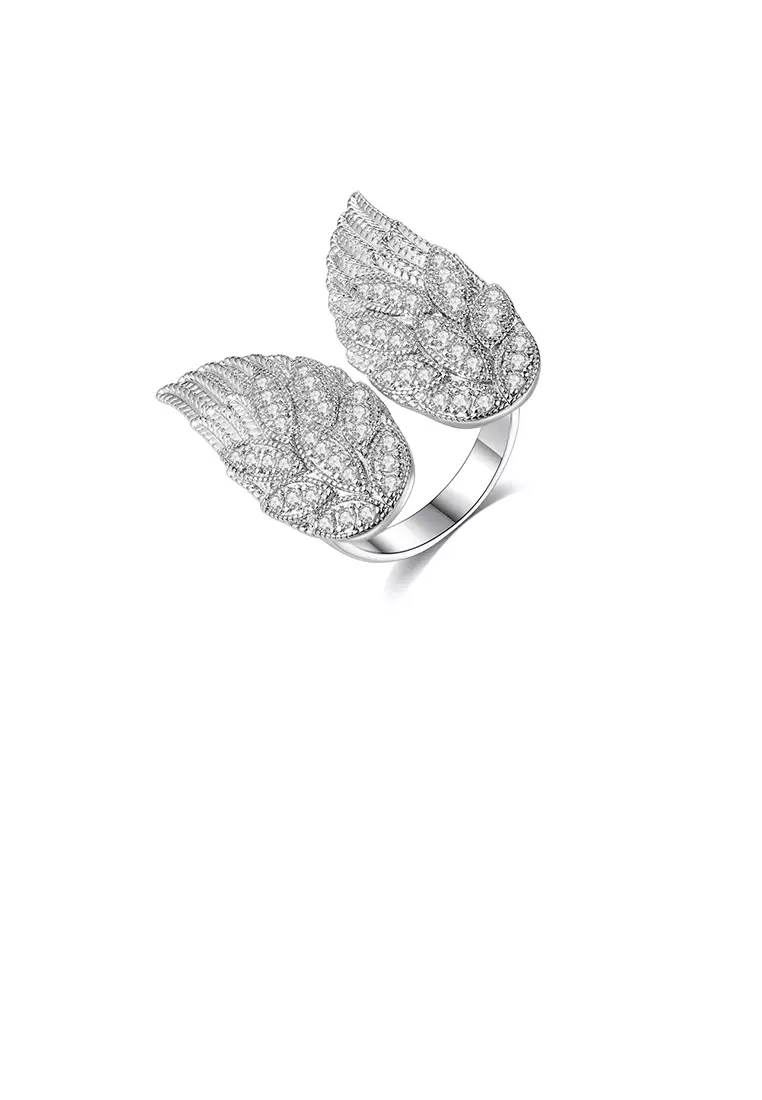 Adjustable angel wings ring cheap