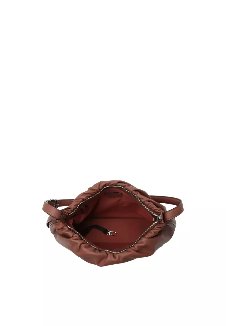 Scrunchie Zip Shoulder Bag - Coconut