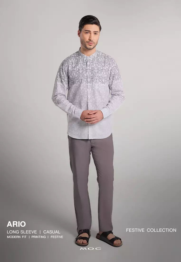 MOC x Habib Jafar Kemeja Shanghai Lengan Panjang Ario - Grey