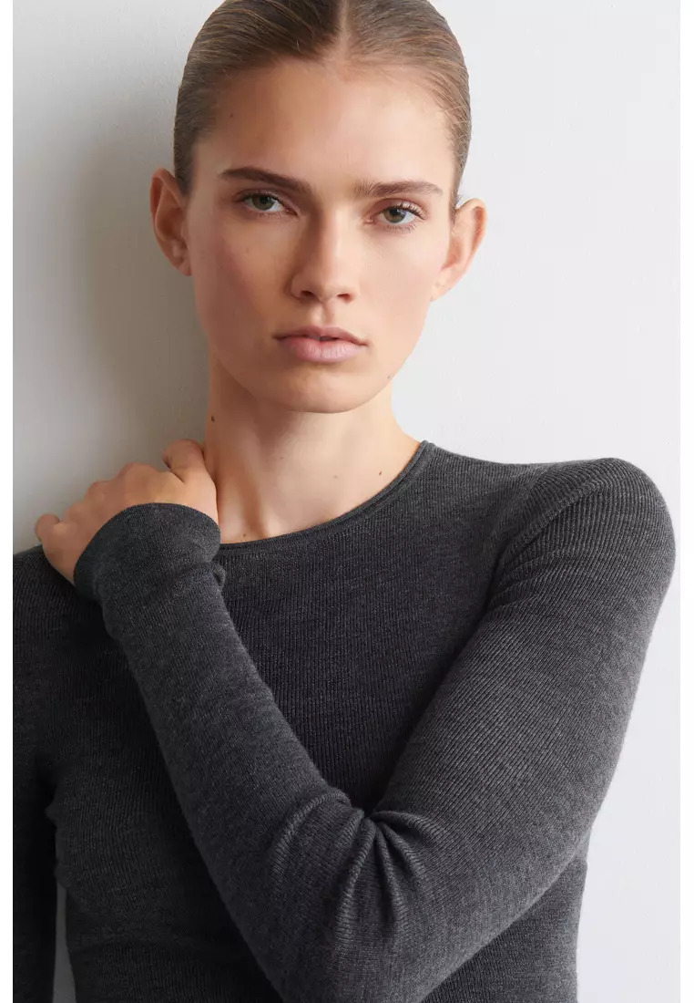 SEAMLESS MERINO WOOL LONG-SLEEVED TOP