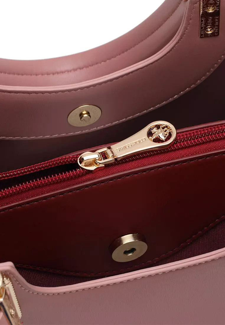 Women's Top Handle Bag / Sling Bag / Crossbody Bag (Tas Selempang / Tas Tangan) - Merah Jambu