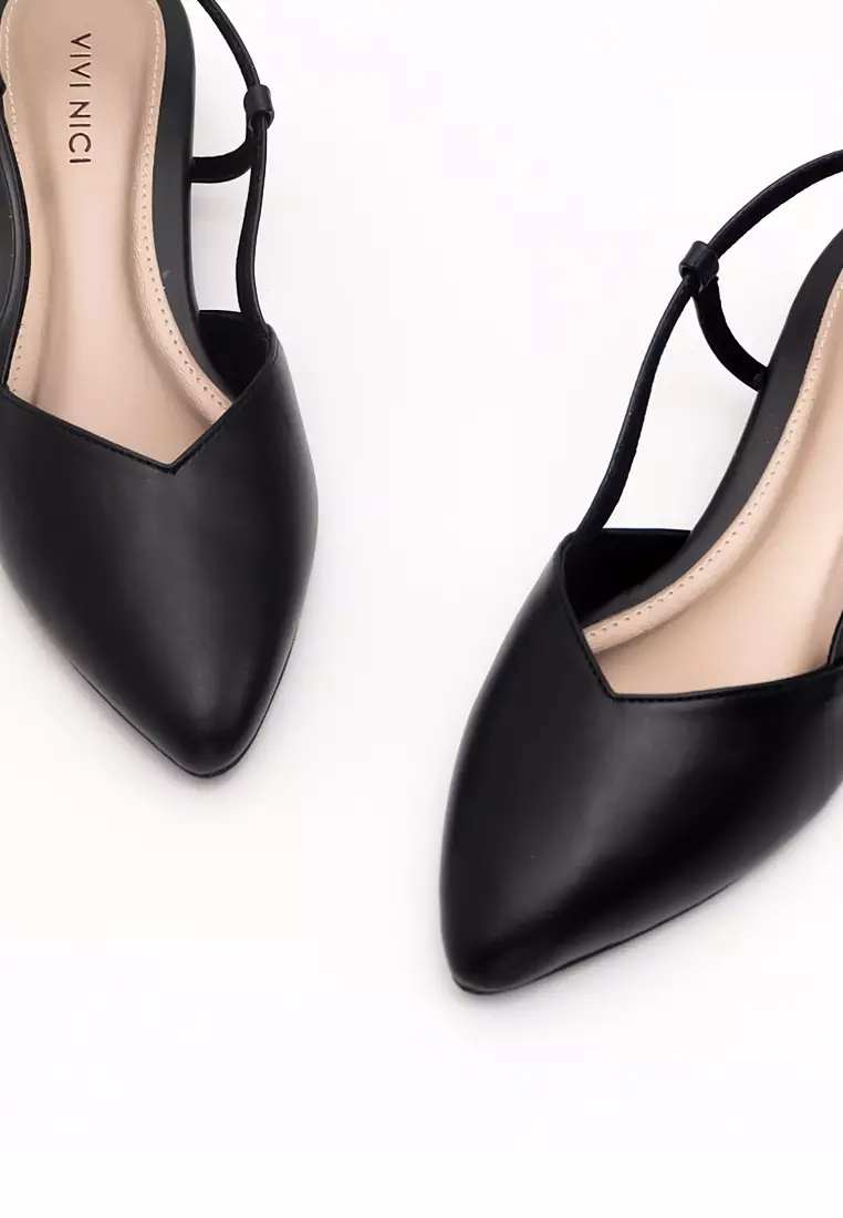 VIVI NICI - Xera Sepatu Sandal Mules Hak 3 cm Black Solid