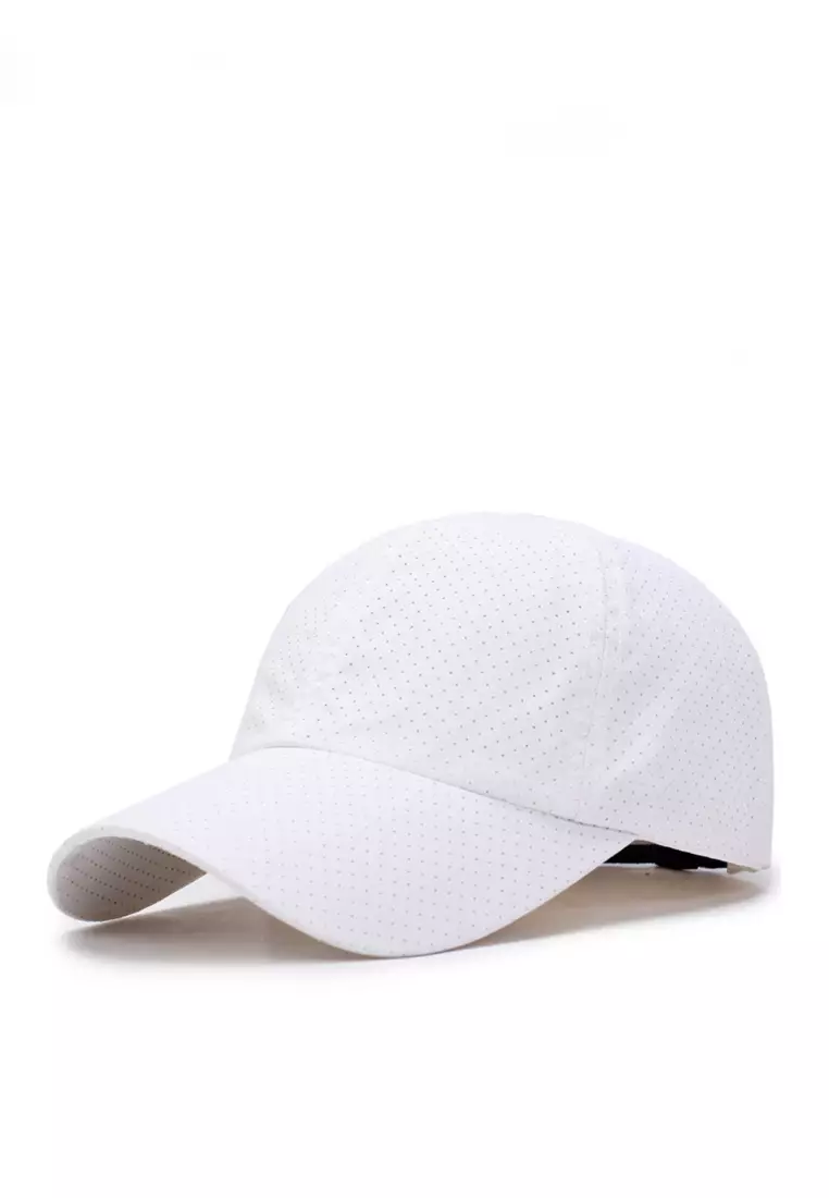 Solid white baseball sales cap