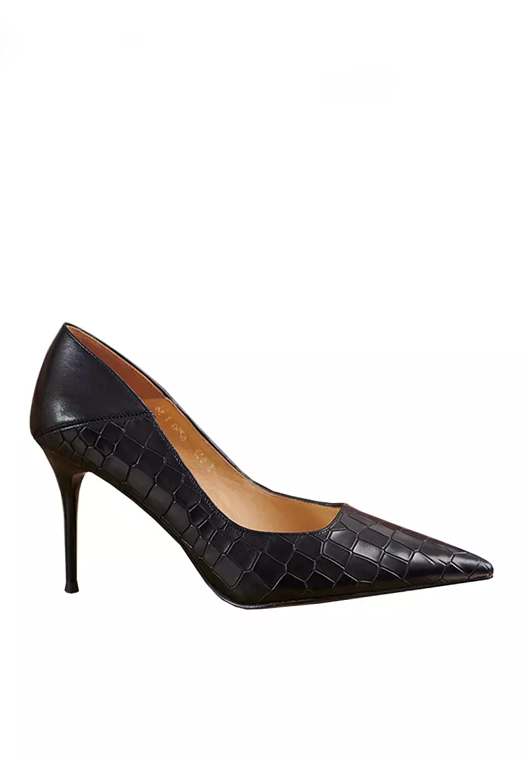 Discount on Twenty Eight Shoes  shoes - SKU: VANSA Crocodile Print Leather High Heels VSW-H02286250