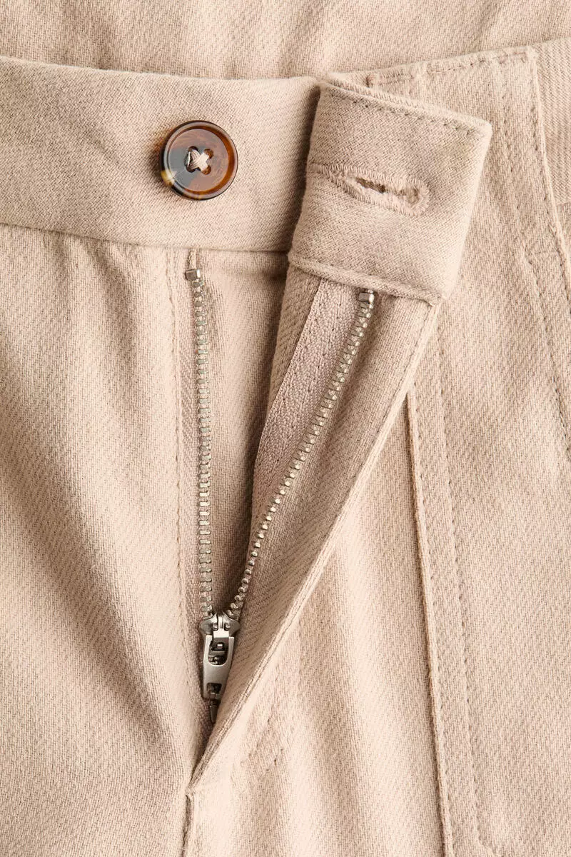 Wide twill trousers