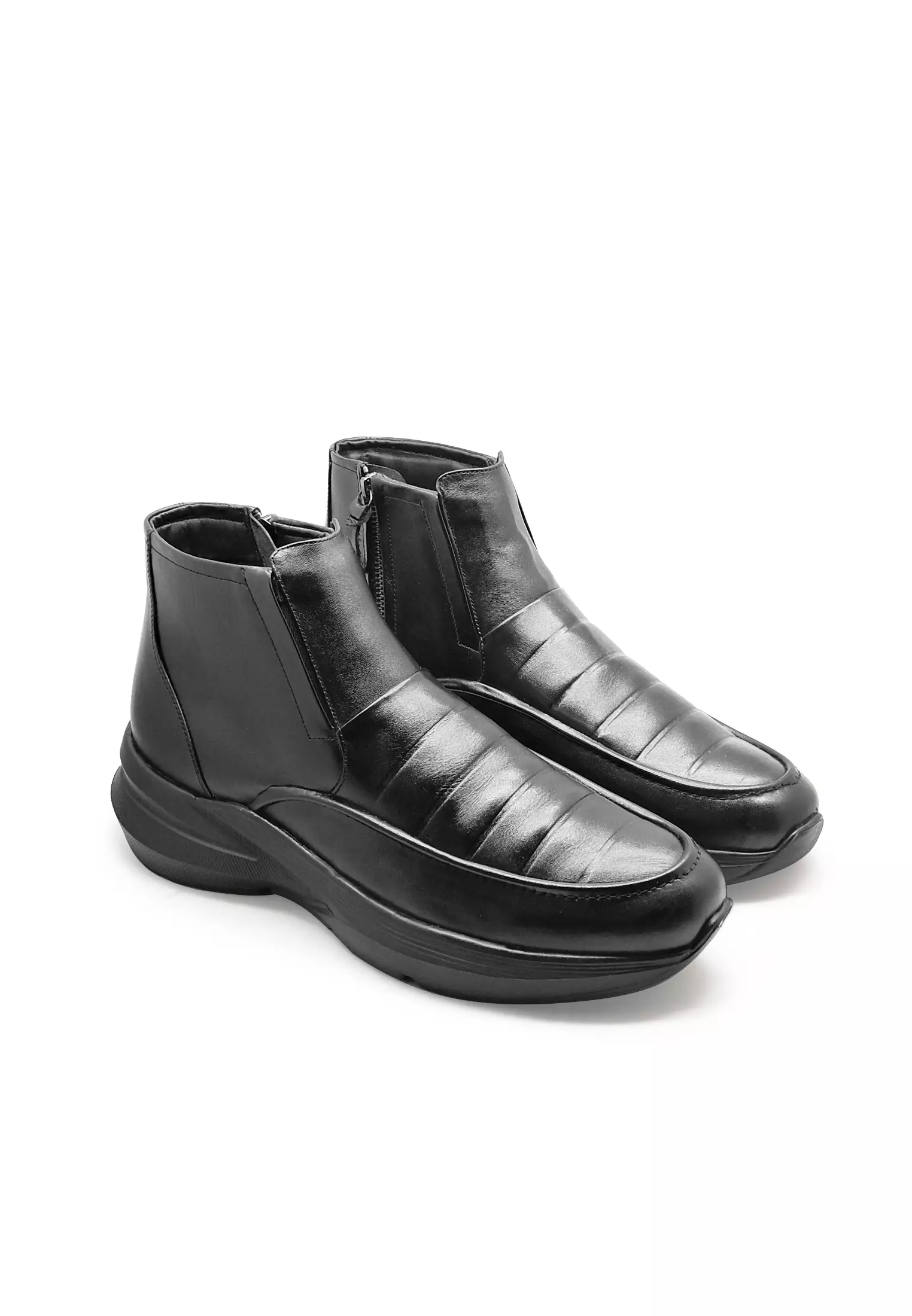 Julio Sepatu  Boots Casual Sneakers Kulit Asli  Pria  Seleting Kulit Asli  Black