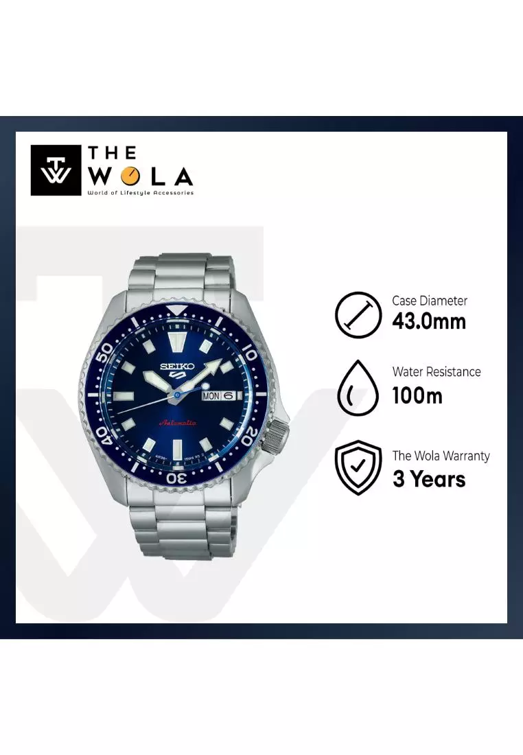 5 Sports SKX Redux Koniro Blue Automatic Men’s Watch – Blue Dial, Stainless Steel Band, SRPL83K1