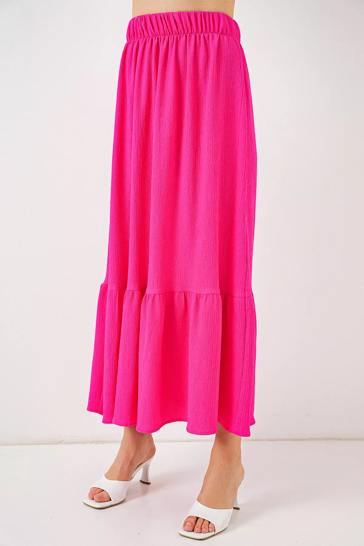 1886 Long Knitted Skirt - A.Fuchsia