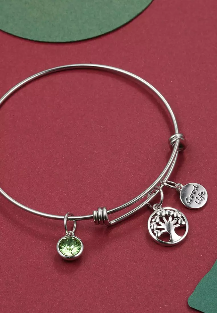 Buy Krystal Couture Inspiring Tree of Life Adjustable Bangle in