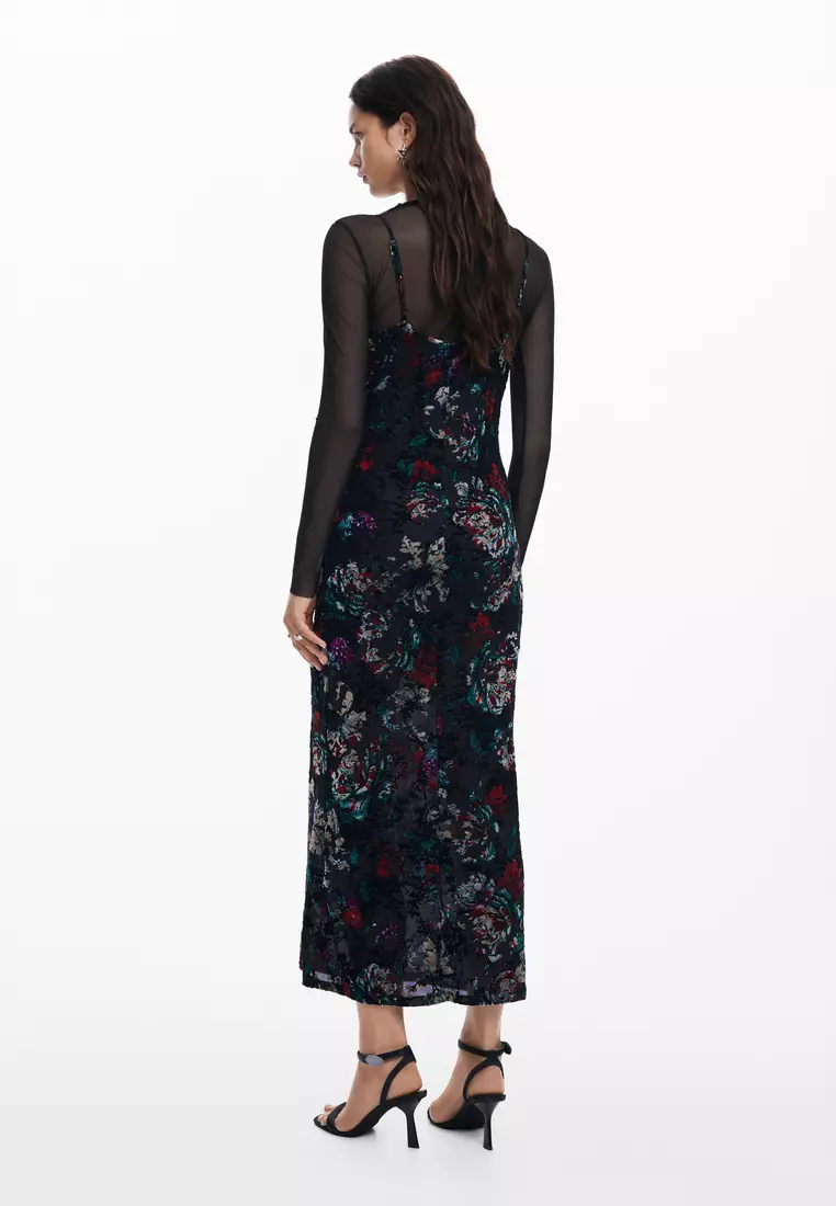 Desigual Woman Mesh combined dress.