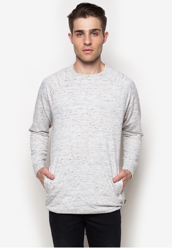 Color-blocked Pullover with Drawcord (Off White)
