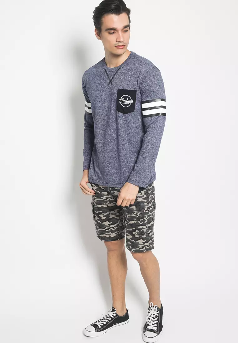 Johnwin - Kaos Casual - Kaos Lengan Panjang - Biru - ATS.628.M372.01.C L/S