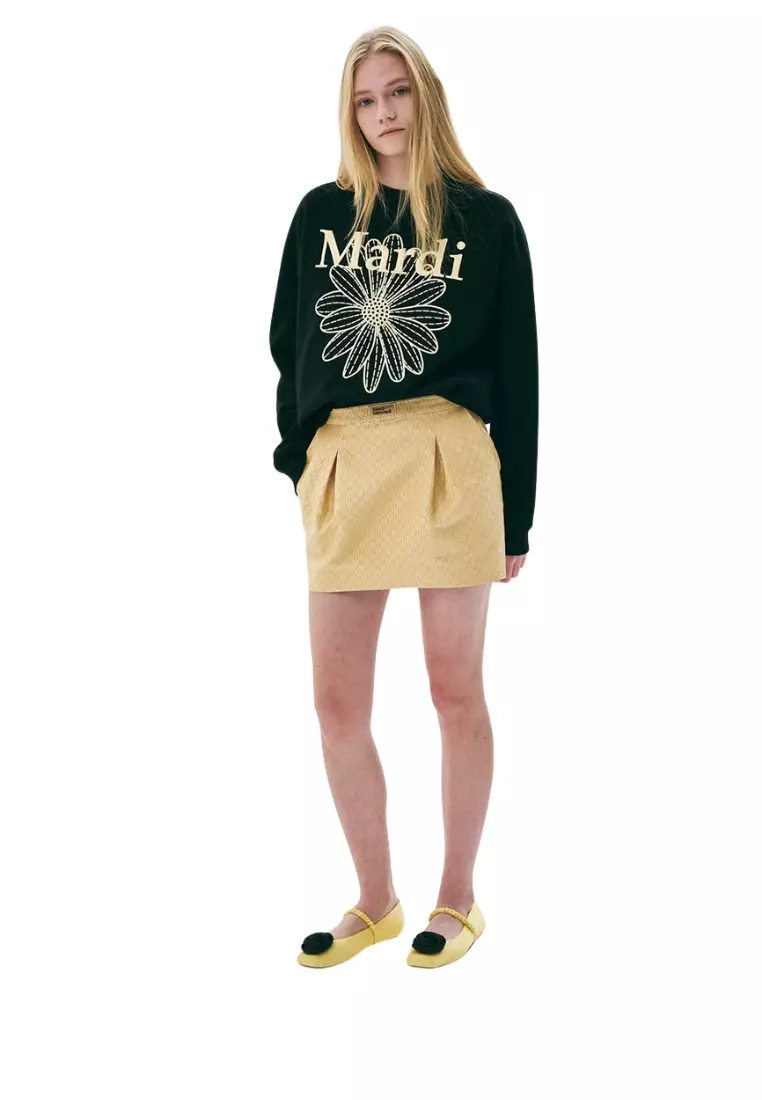 Sweatshirt Flowermardi Needlework - Black Lemon