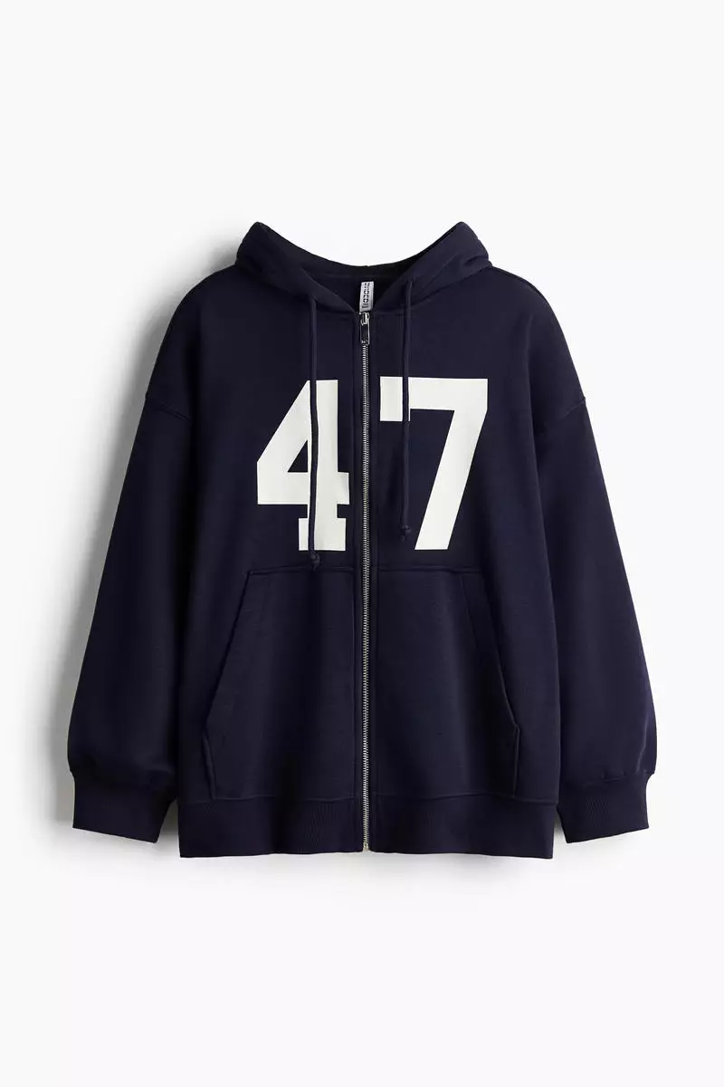 Oversized zip-through hoodie