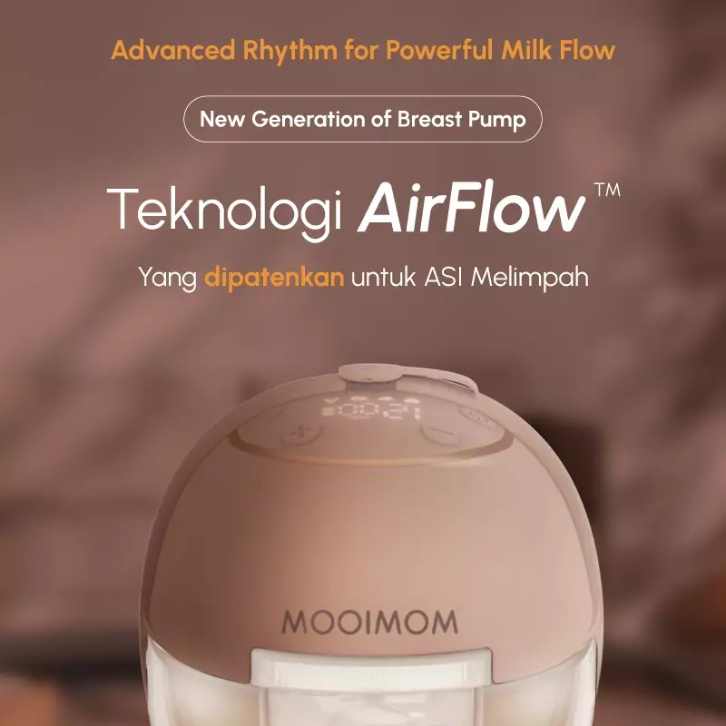 MOOIMOM M3 Pro Air Flow Handsfree Electric Breast Pump Toffee - Pompa ASI Elektrik Tanpa Kabel