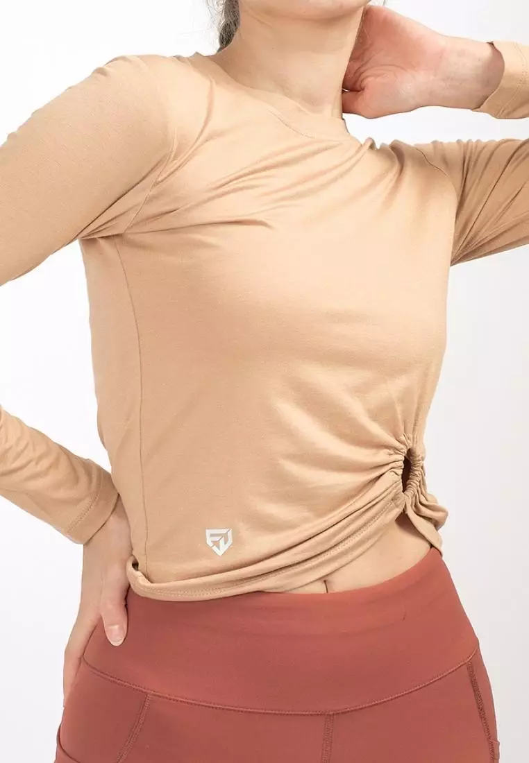FITWEAR - OWEN LS RING CROPTOPS - LATTE
