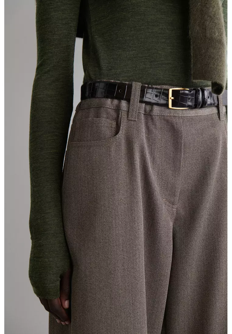 REGULAR WOOL-BLEND WIDE-LEG TROUSERS