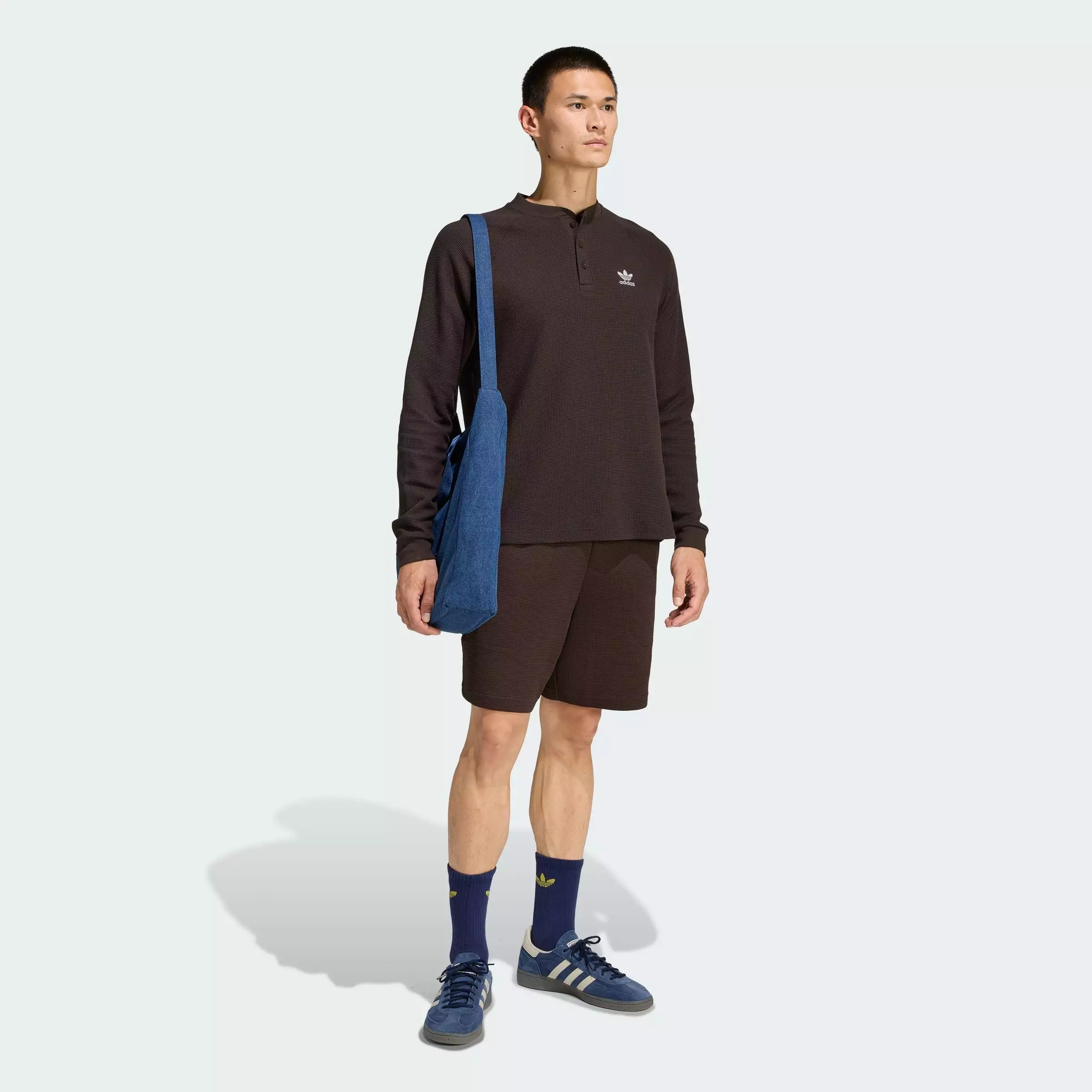 Lifestyle Essentials Trefoil Waffle Shorts Men Brown KE0864