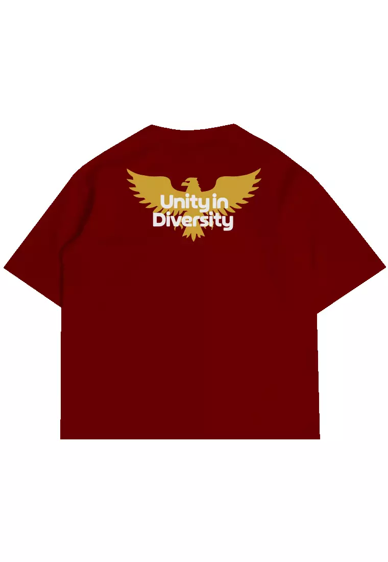 MTW86 Kaos Oversize Merah 17 Agustus Maroon Garuda "unity in diversity"