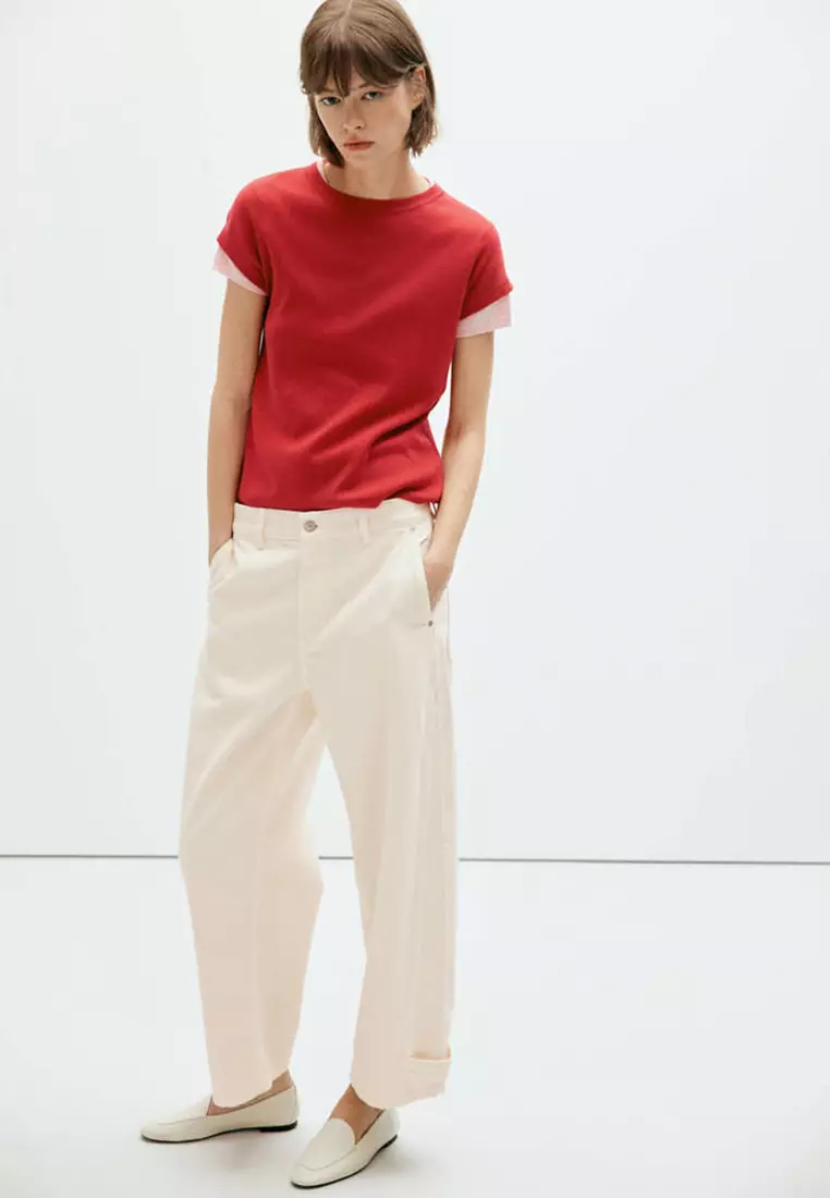 Short-Sleeved Knitted T-Shirt