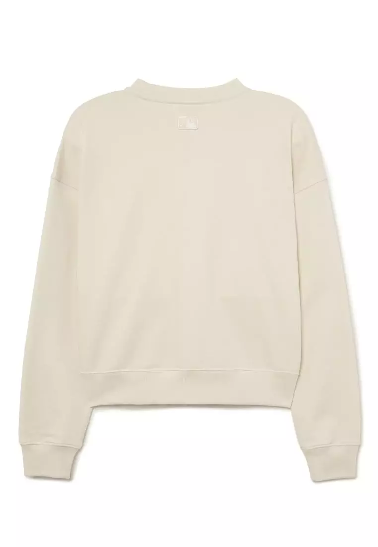 WOMEN HEART CROP SWEATSHIRTS NEW YORK YANKEES