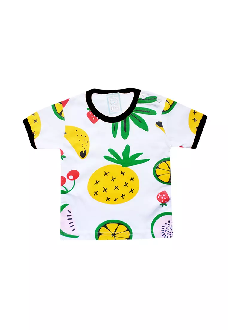 Skabe Pakaian Bayi Anak Laki Laki Baju Atasan Oblong Lengan Pendek Motif Fruits Setelan Kaos Baby Putih All Size Untuk Usia 0 Sampai 6 Bulan 3215 Everyday