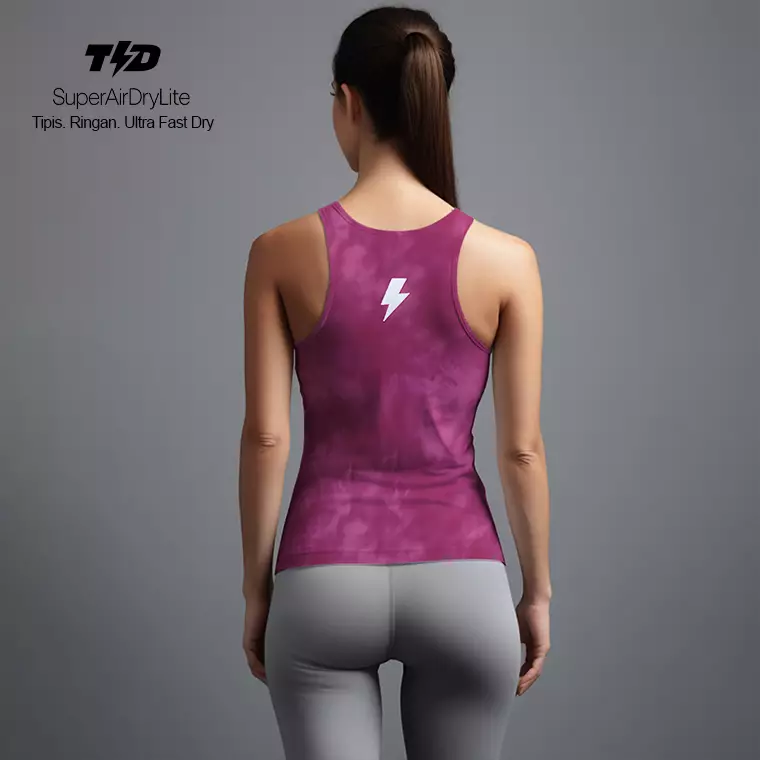 LSD58 Crop Tank Top olahraga Tie Dye Pink SuperAirDry Lite