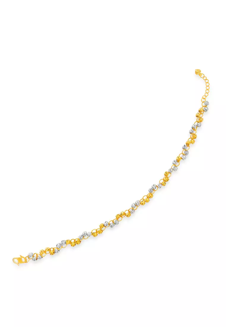 MJ Jewellery 375/9K Gold Beaded Bracelet T103