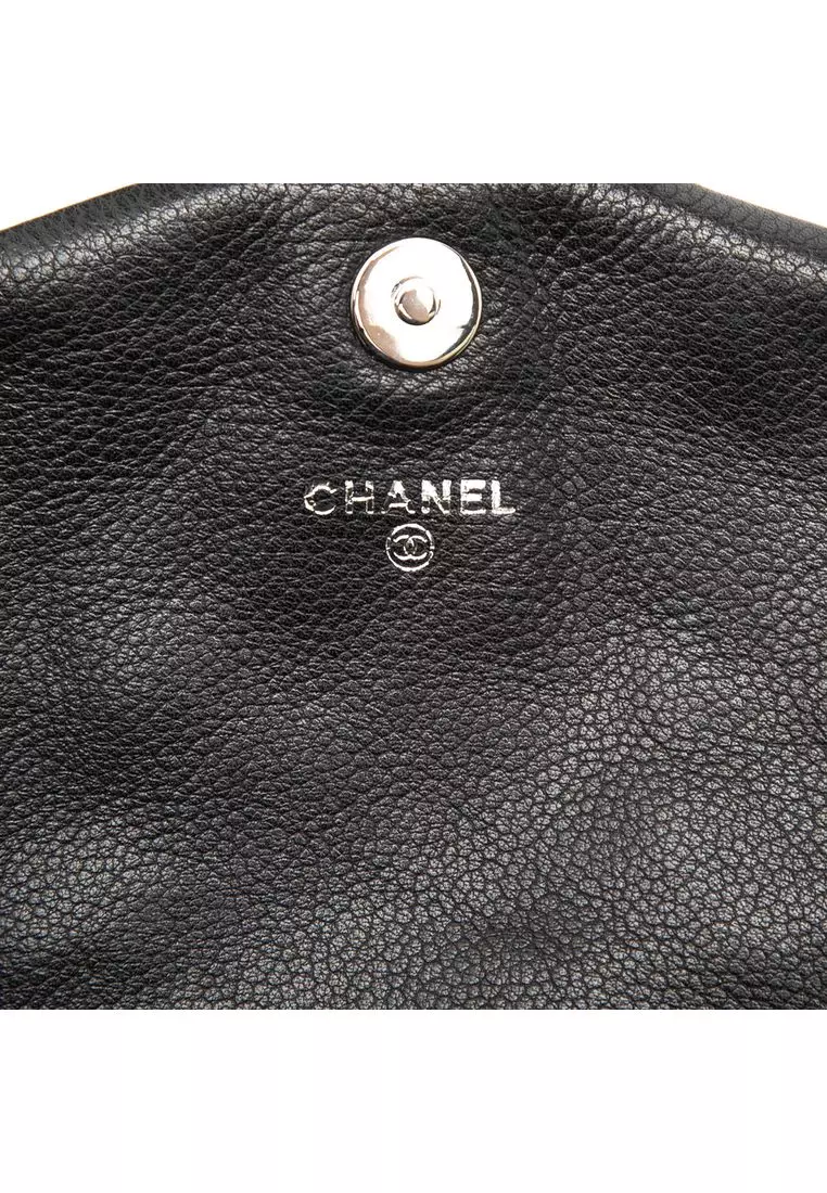Pre-Loved Chanel Cc Caviar Half Moon Wallet On Chain