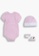 Levi's pink Levi's Girl Newborn's Batwing Logo Bodysuit, Beanie & Bootie Set (0 - 6 Months) - Fairy Tale 997CFKAB9170D7GS_2