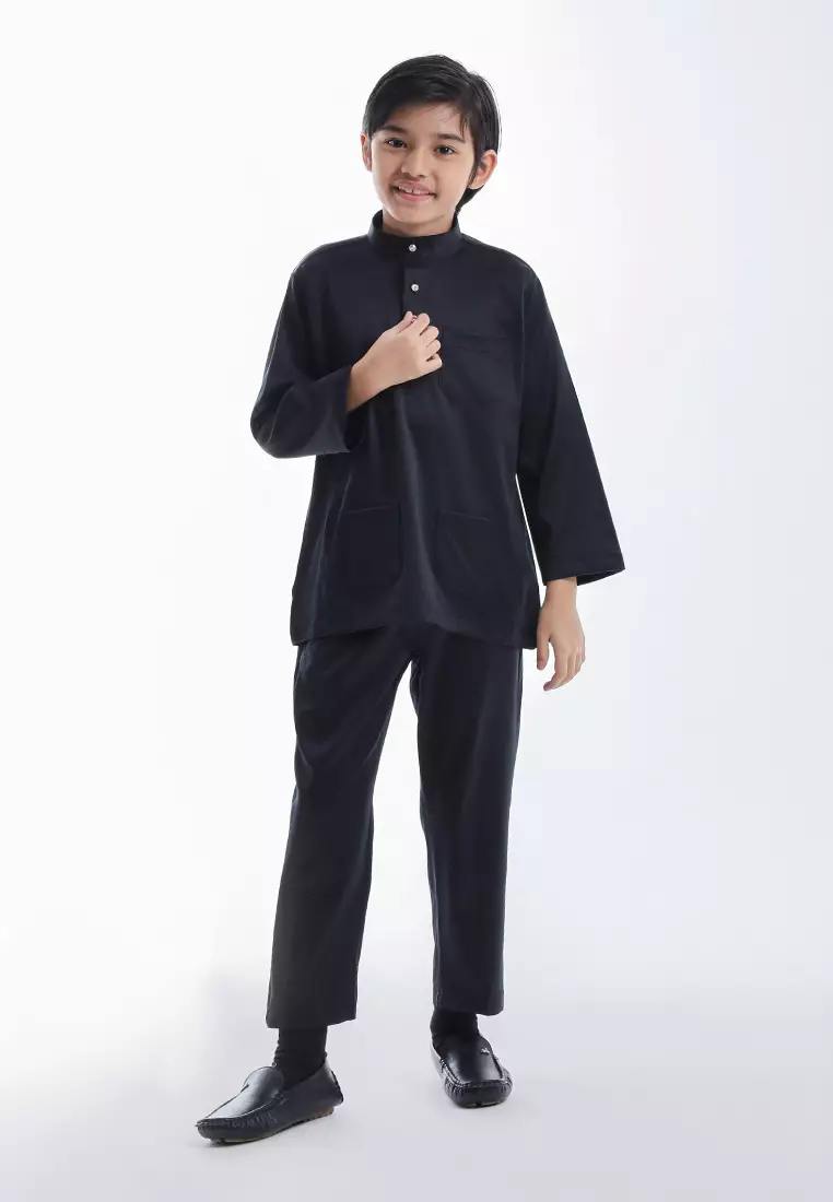 Alain Delon Baju Melayu Cekak Musang Budak - 19026505-99Black