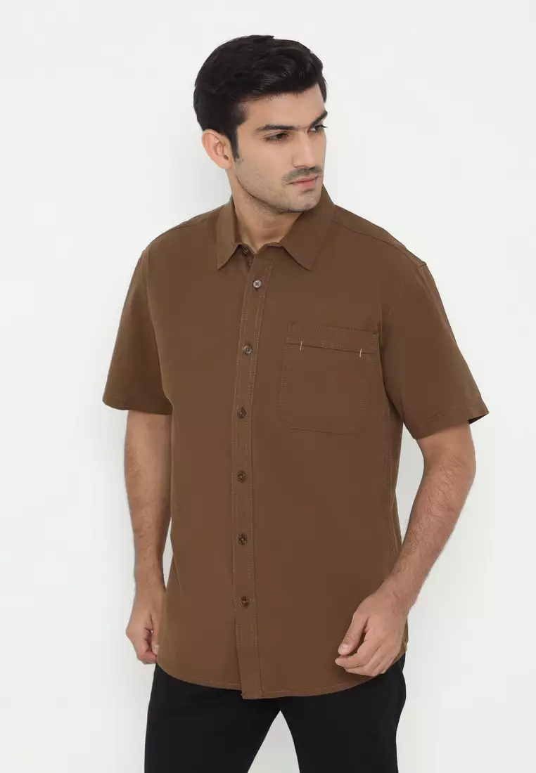 POLICE Kemeja Polos Cotton Regular Fit Pria