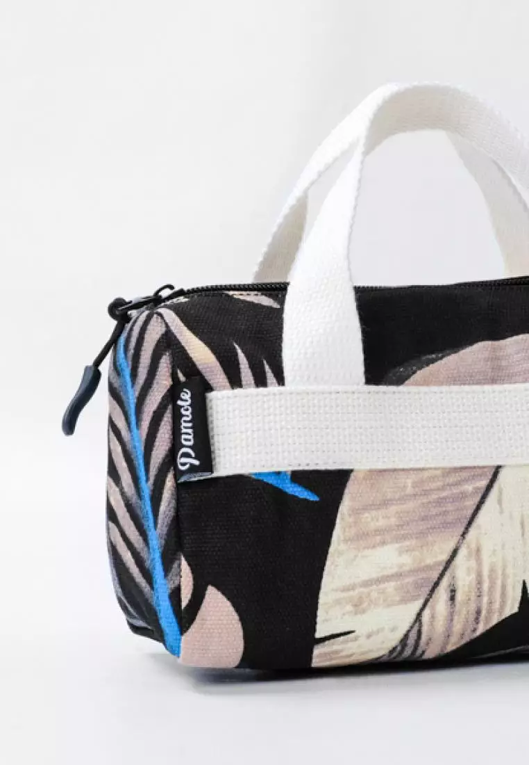 Pamole Pouch Kosmetik Bahan Kanvas Penutup Resleting - PMU Trop Hitam