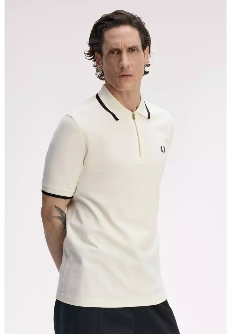 トップス Pedestal polo Buy Fred Perry Fred Perry M1726 Pique Zip Neck Polo Shirt (Navy