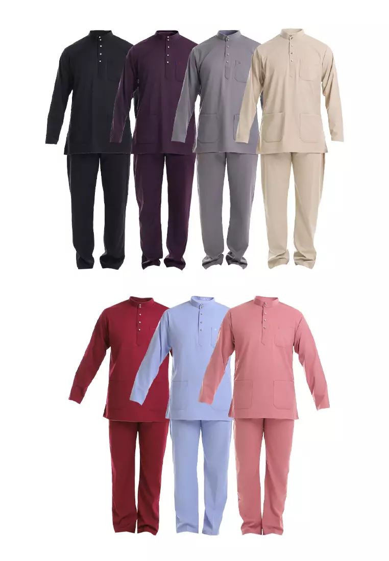 Forest x Hatta Dolmat Baju Melayu Cekak Musang Dewasa - BM24104-59LotusPink