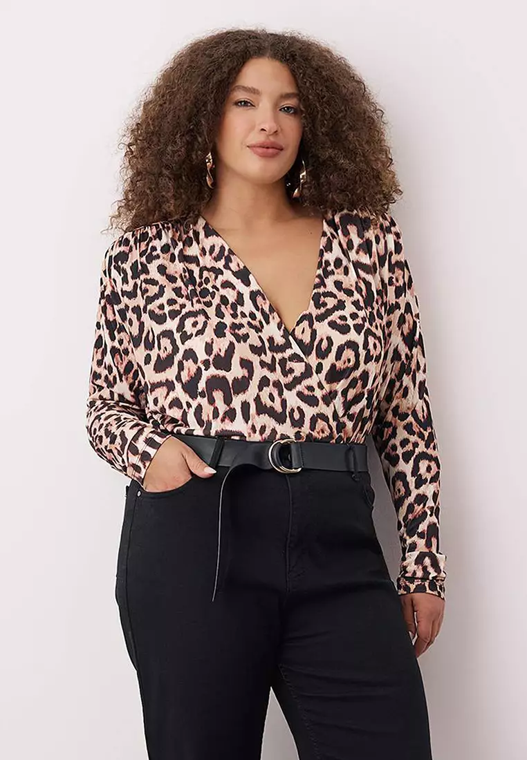 Plus Size Draped Detail Bodysuit