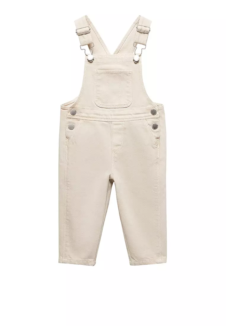 Buy Solid Maxi Denim Dungaree with Patch Pocket