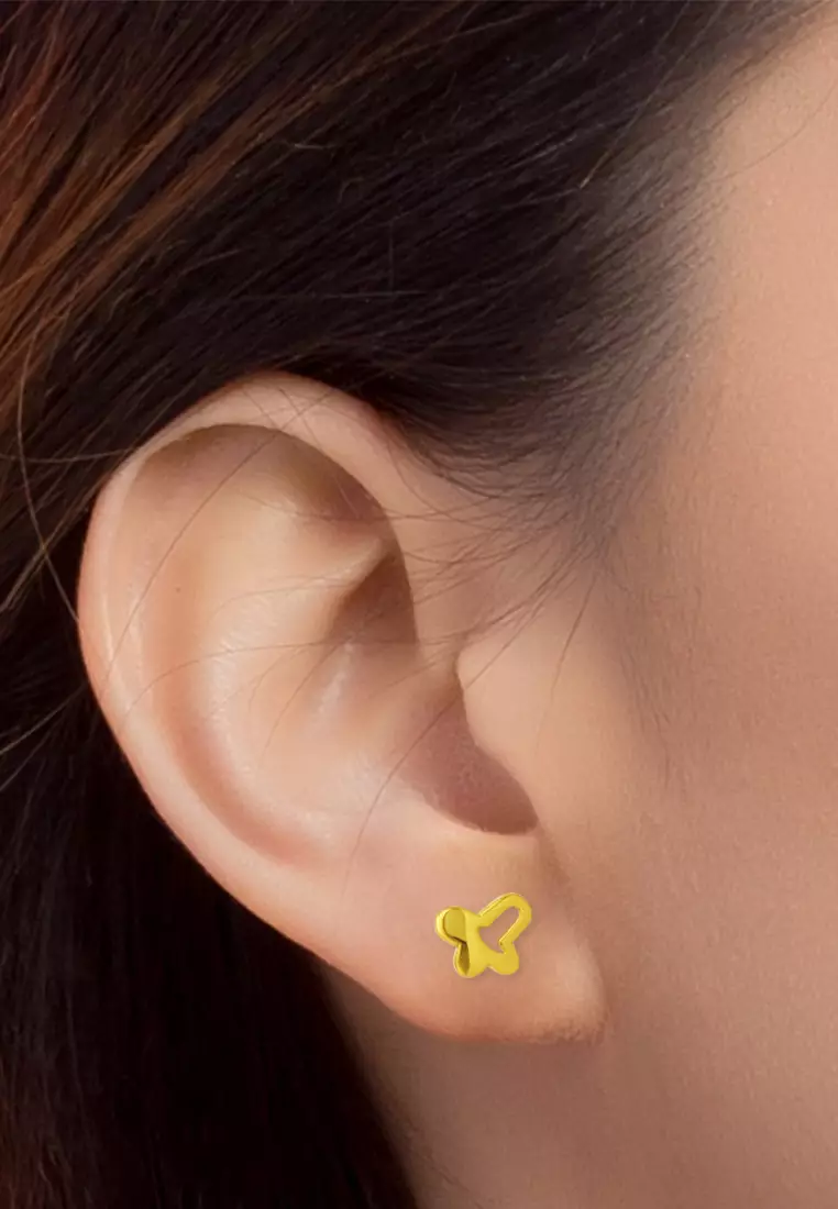 TOMEI Butterfly Earrings, Yellow Gold 916