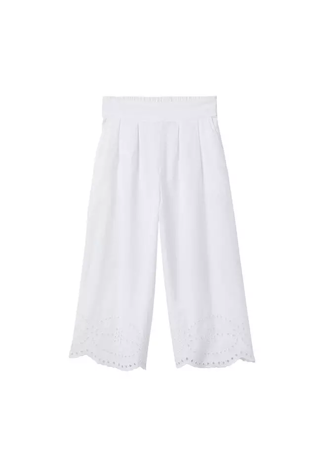 Embroidered Cotton Pants