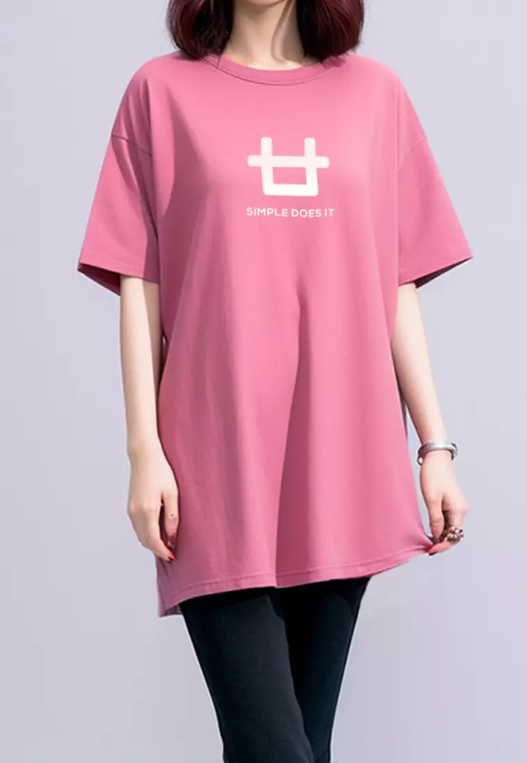LTC26 Dress Kaos Casual Logo Pink Wanita