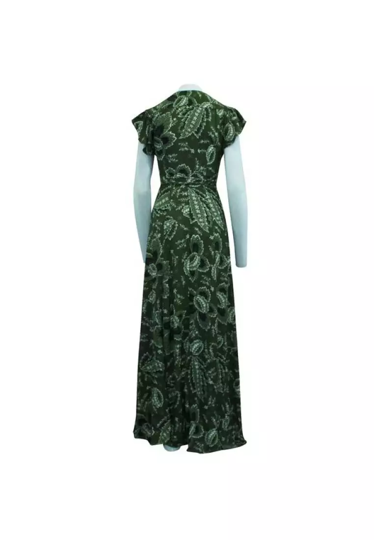 Reformation green cheap wrap dress