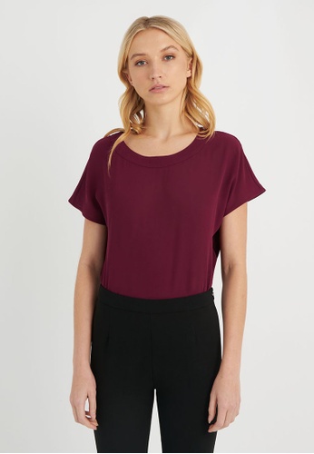 FORCAST purple FORCAST Sonia Round-Neck Blouse 31A8CAA6450F05GS_1