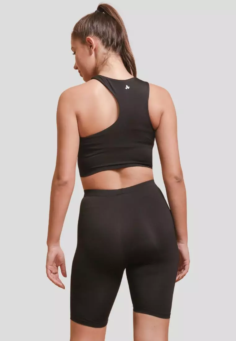 DANI HALTER NECK SPORTS BRA AND BIKER SHORTS SET - Lotus Active Wear