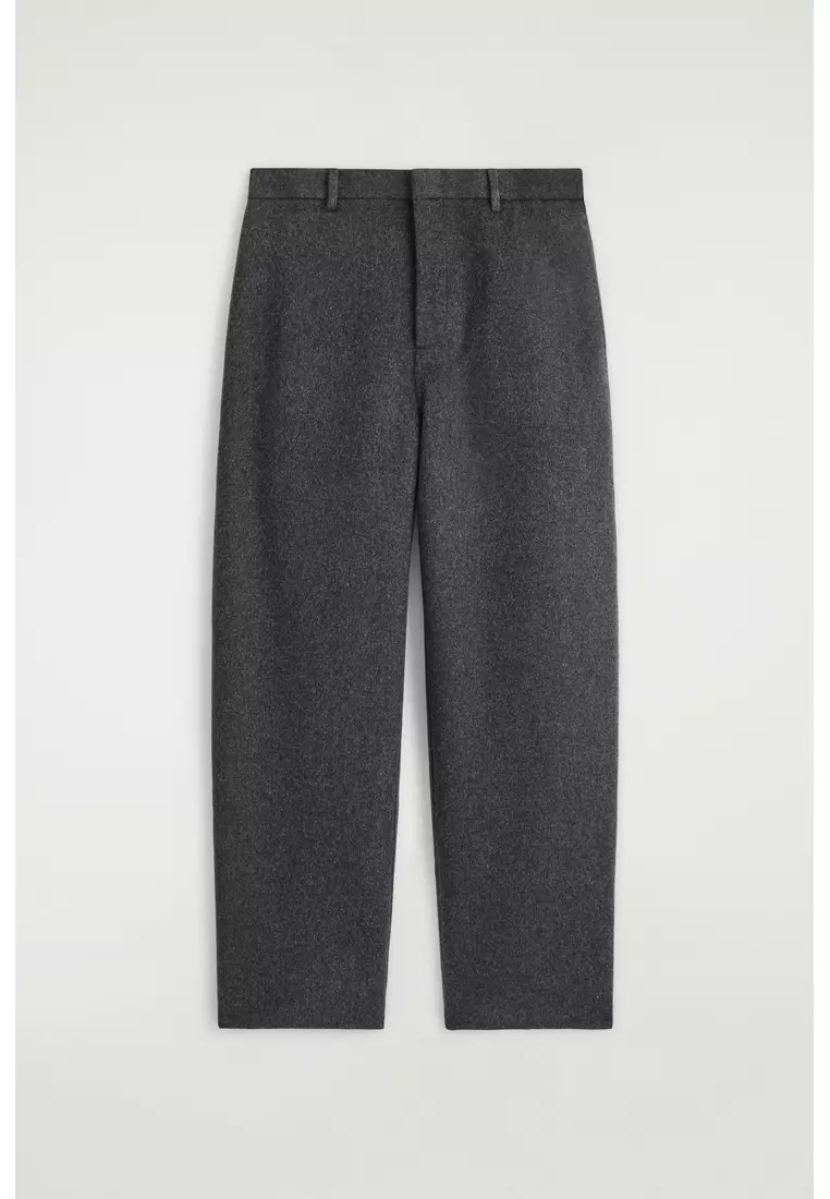 SPLIT WOOL WIDE-LEG TROUSERS