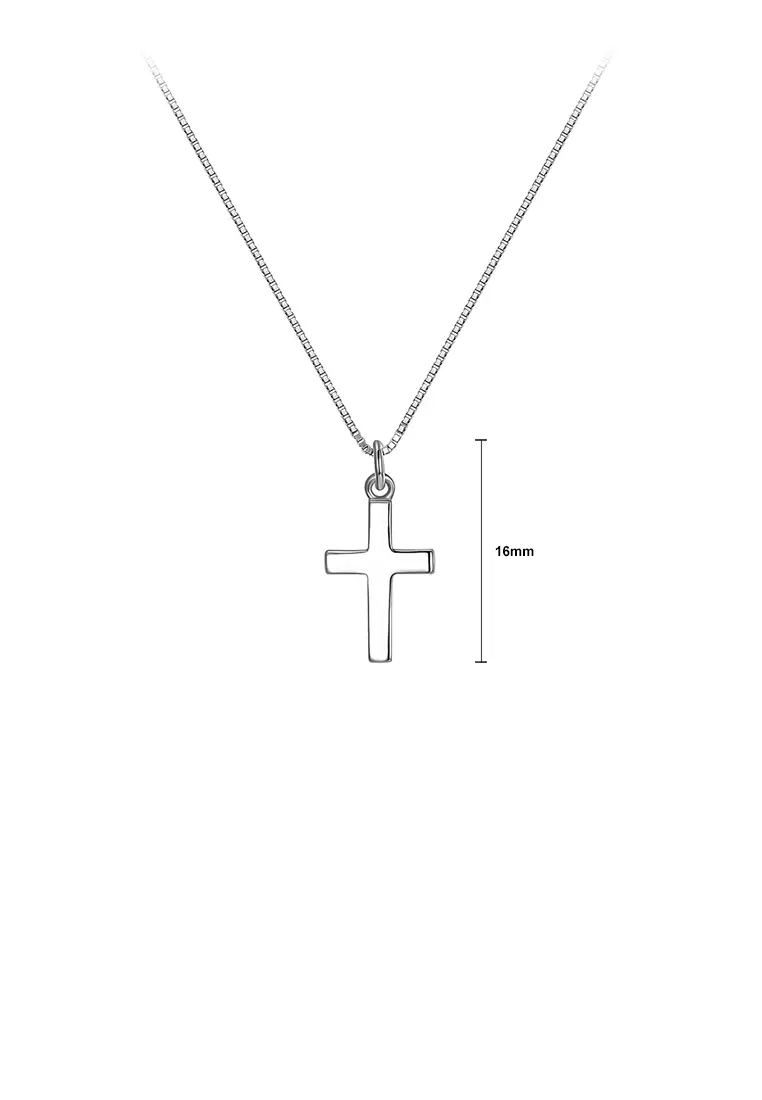 Buy Glamorousky 925 Sterling Silver Cross Pendant with Necklace