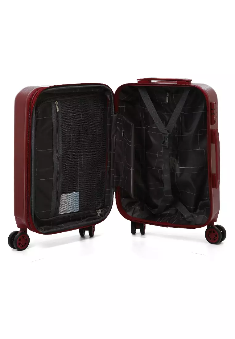 Carlton Koper Hardcase TSA Lock Unisex Size 20 Inch Suitcase Large Compartment Expander Zipper Material Polycarbonate ORIGINAL - Red