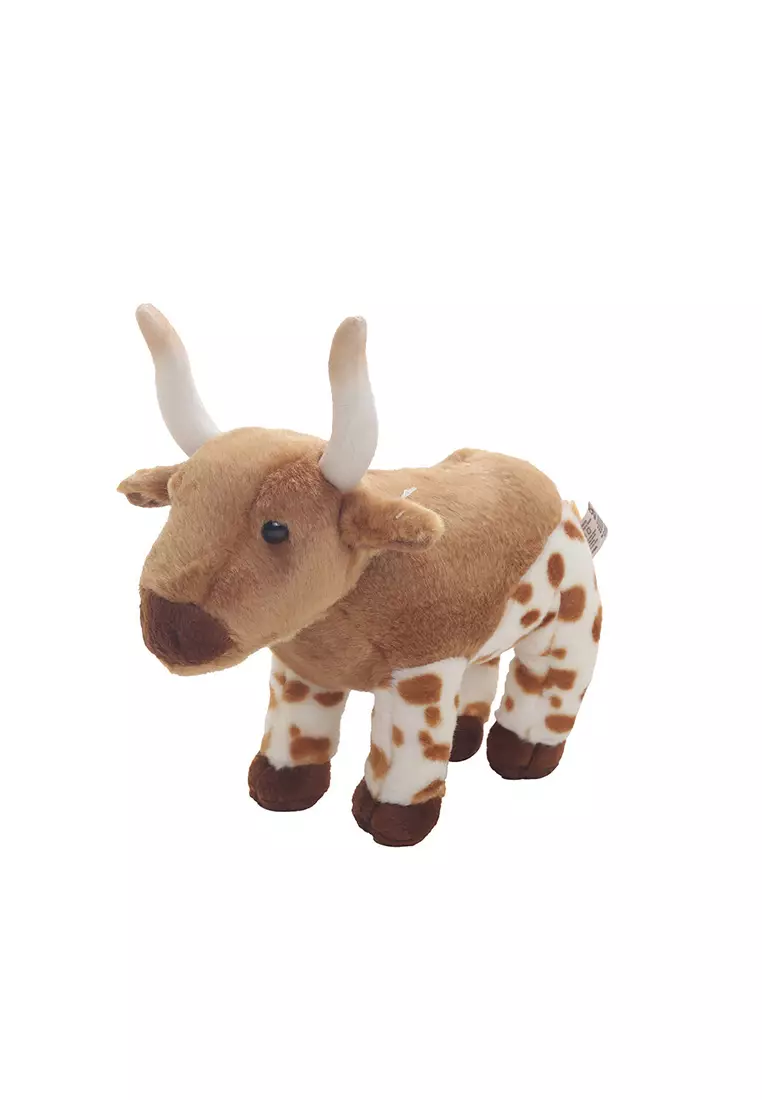 Boneka Binatang Animal Plush Sapi Cow Print Motif Coklat Muda 23x17 cm