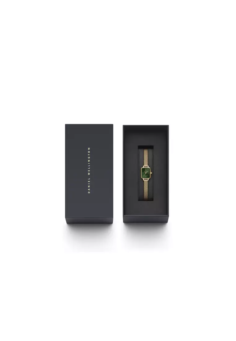 Quadro Mini Evergold Gold Emerald 15.4x18.2mm  - Watch for women - Stainless steel watch - DW - Women's watch - Female watch - Ladies watch